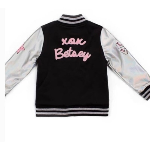 Betsey Johnson Rock & Roll Love Kids Bomber Jacket - SZ 6 K24 * - Picture 2 of 4